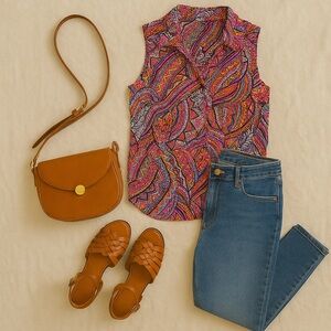 Anthropology eclectic colorful top - kimmy Schmidt inspired